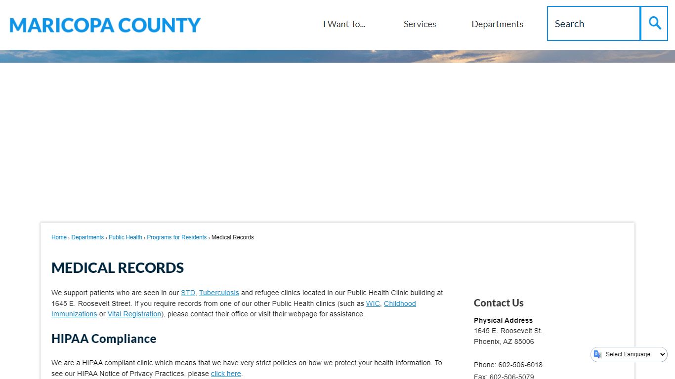 Medical Records | Maricopa County, AZ